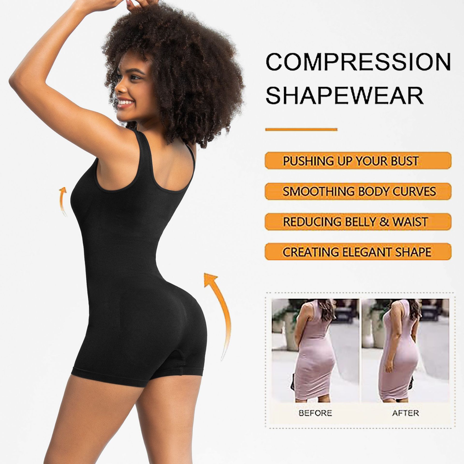 Womens Seamless Bodysuit - Sleeveless Body Shaper Romper Slimming Underwear